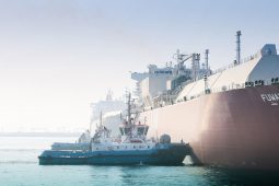 NSW tugboat assisting LNG carrier at Ras Laffan Port